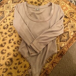 Free People intimates Women's Ribbed Long Sleeve Bodysuit